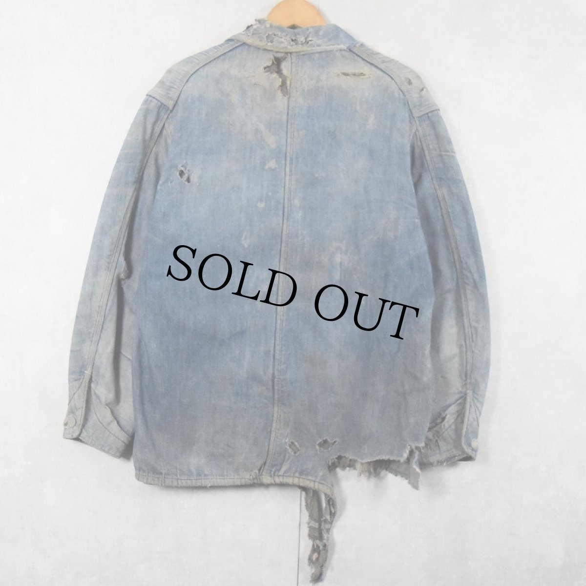 画像2: 40〜50's UNKNOWN ブランケット付き デニムカバーオール (2)