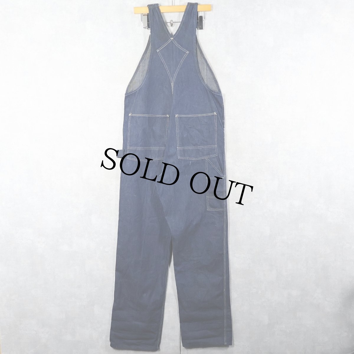 画像2: 50's HEADLIGHT USA製 デニムオーバーオール W39 (2)