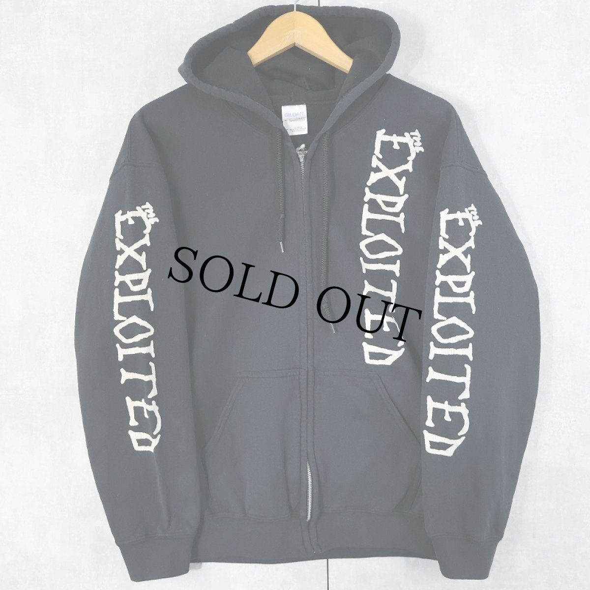 画像2: The Exploited パンクロックバンド プリントスウェットジップパーカー BLACK M (2)