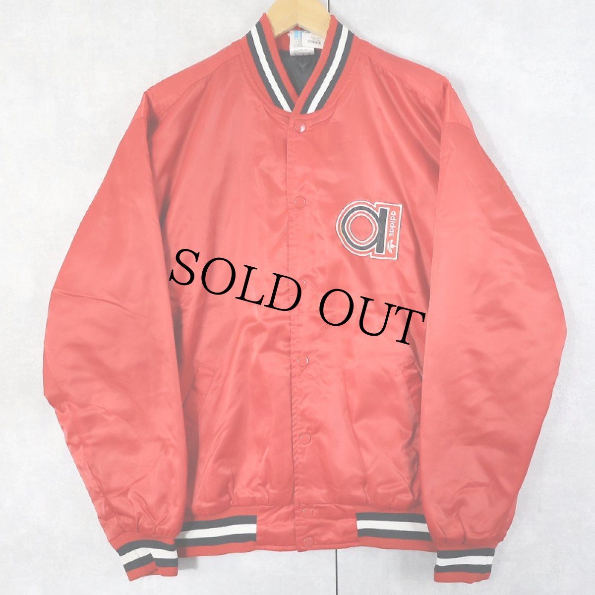 画像1: adidas パッチ付き キルティングライナー ナイロンスタジャン size40 (1)