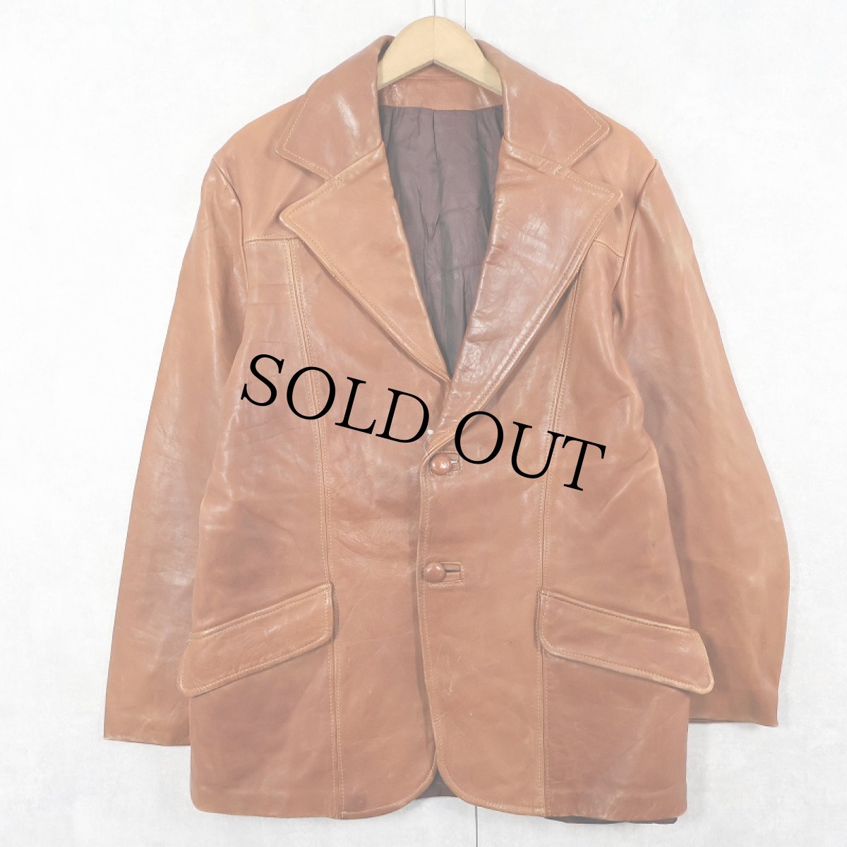 画像1: 〜70's レザーテーラードジャケット (1)