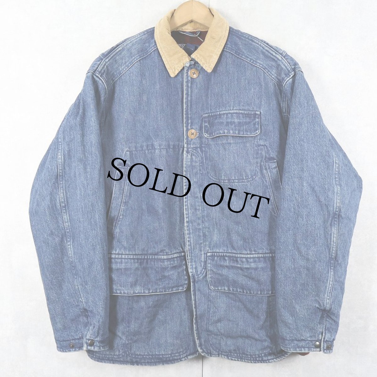 画像1: POLO Ralph Lauren ブランケットライナー デニムハンティングジャケット M (1)