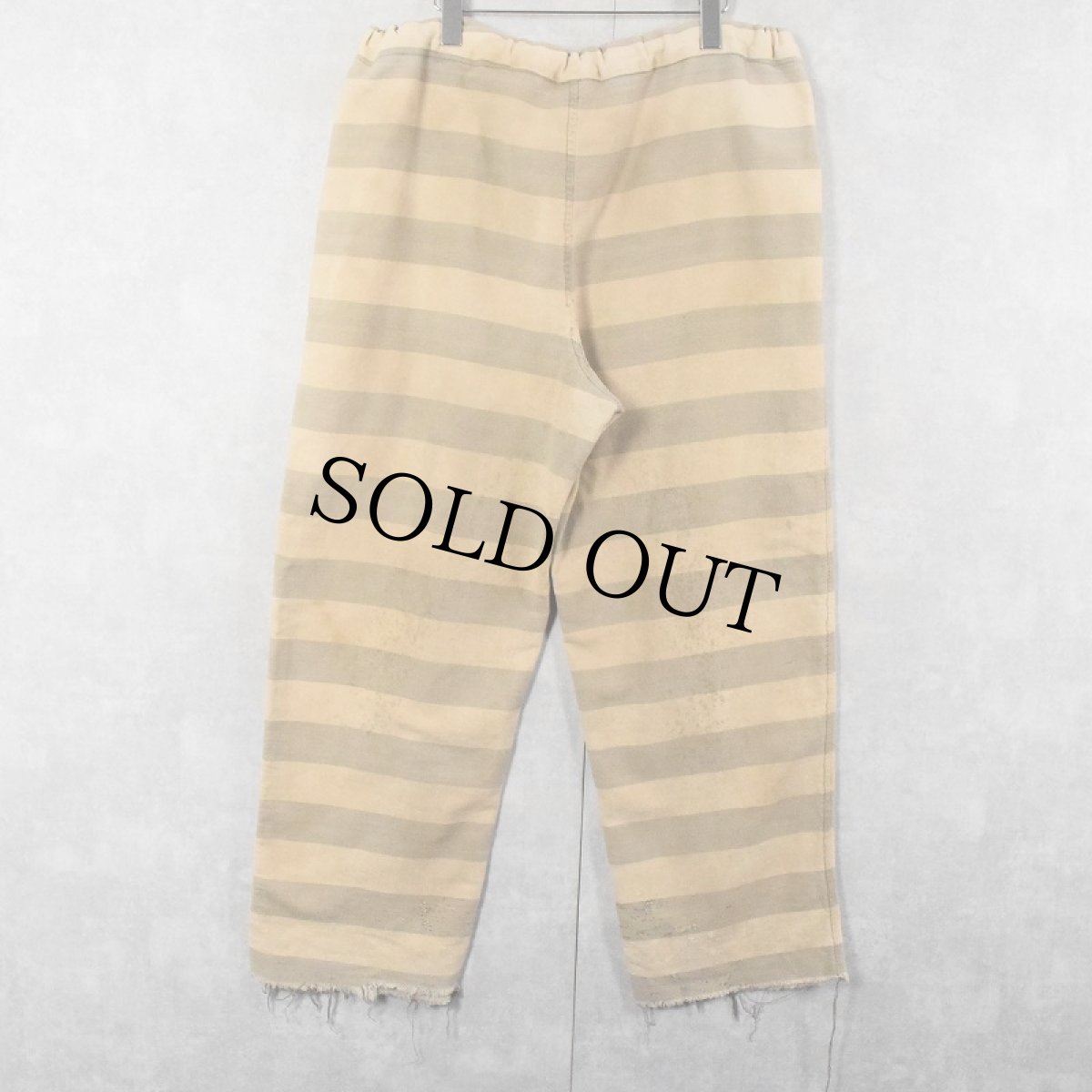 画像2: 〜60's HBT コットン プリズナートラウザーズ W45 (2)