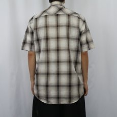 画像3: PENDLETON オンブレーチェック柄 ドビー織り コットン×ポリエステルシャツ M (3)