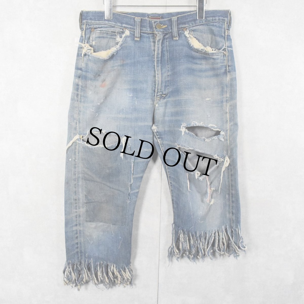 画像1: 50's Lee 101Z センター赤タグ リメイクデニムパンツ W33 (1)