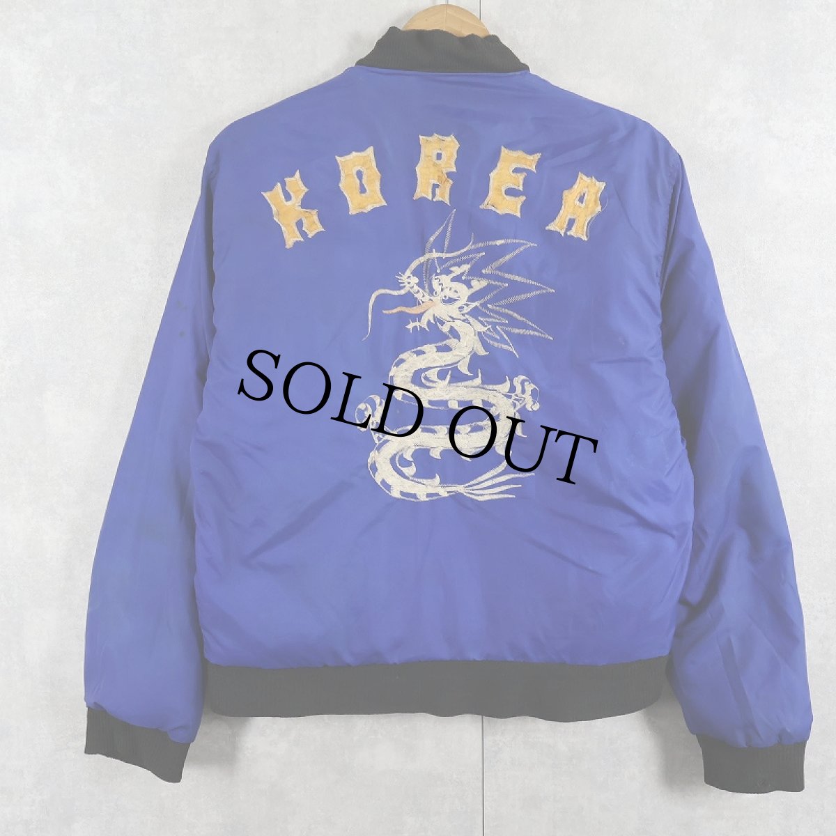 画像4: 60's "KOREA 68 69" 龍×鷹×虎×デビル スーベニアジャケット BLACK × BLUE (4)