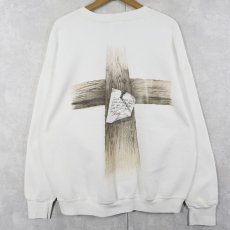 画像1: 90's USA製 "Gone to see Dad,..." ジーザスプリントスウェット XL (1)