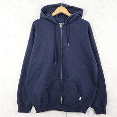 画像1: 90's DISCUS 無地 スウェットジップパーカー NAVY XL (1)