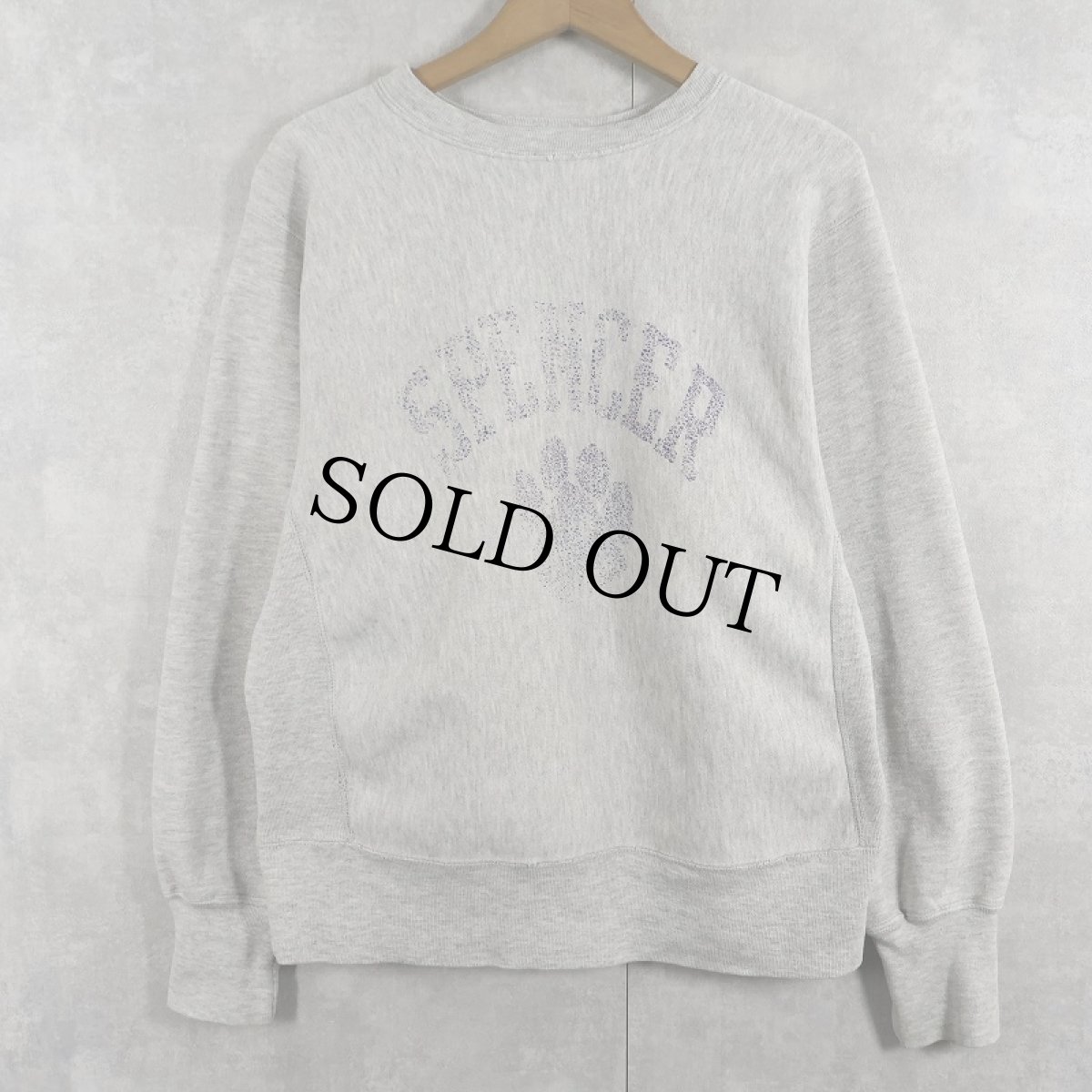 画像1: 80's Champion REVERSE WEAVE USA製 トリコタグ "SPENCER" プリントスウェット M (1)