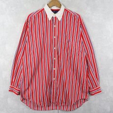 画像1: Ralph Lauren "The Big Shirt" マルチストライプ柄 コットンボタンダウンシャツ M (1)
