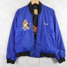 画像3: 60's "KOREA 68 69" 龍×鷹×虎×デビル スーベニアジャケット BLACK × BLUE  (3)