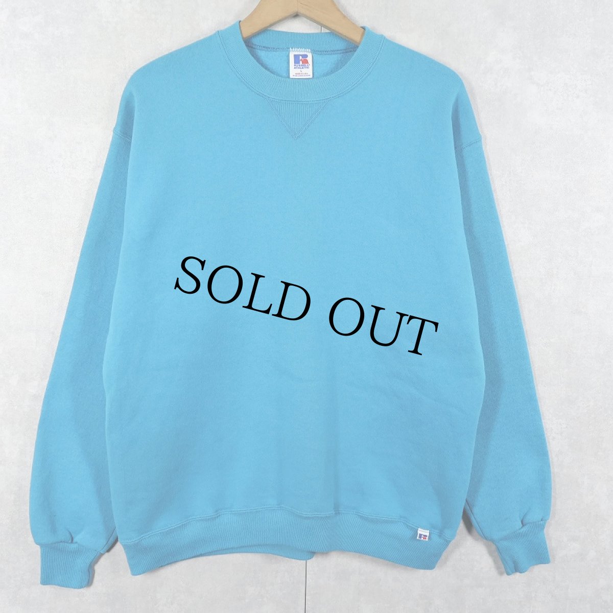 画像1: 80's RUSSELL ATHLETIC USA製 前V 無地スウェット L (1)