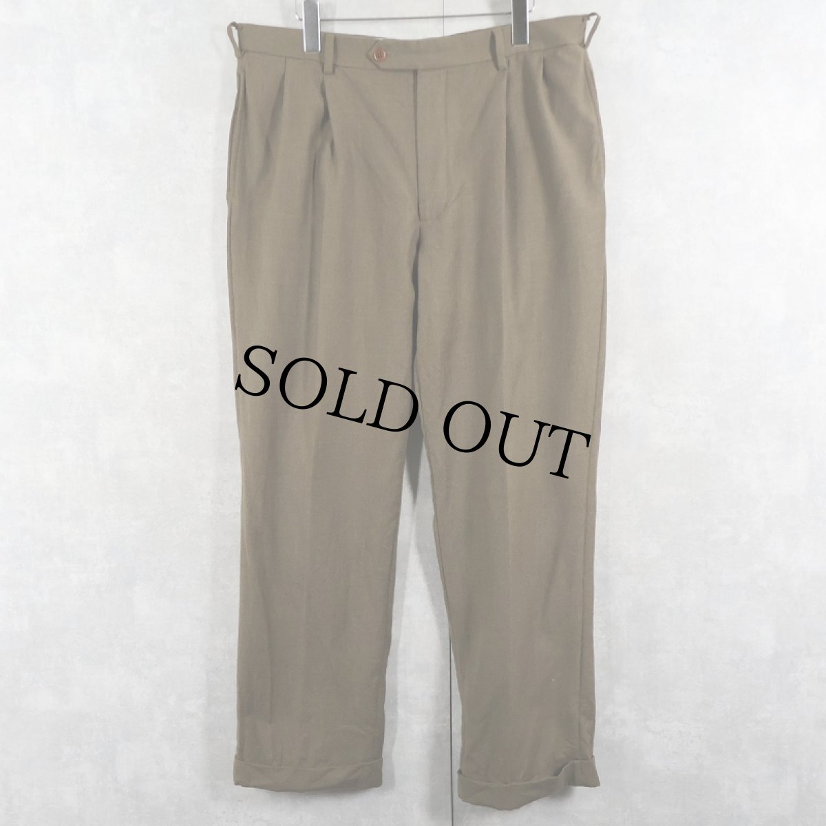 画像1: 346 Brooks Brothers 2タック ウールスラックス W35 (1)