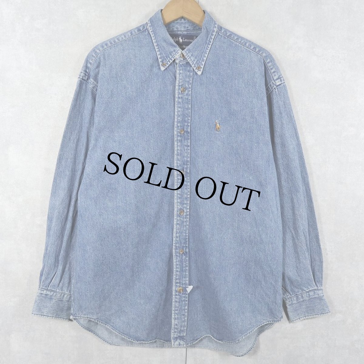 画像1: Rlaph Lauren "The Big Shirt" デニムボタンダウンシャツ size8 (1)