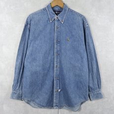 画像1: Rlaph Lauren "The Big Shirt" デニムボタンダウンシャツ size8 (1)
