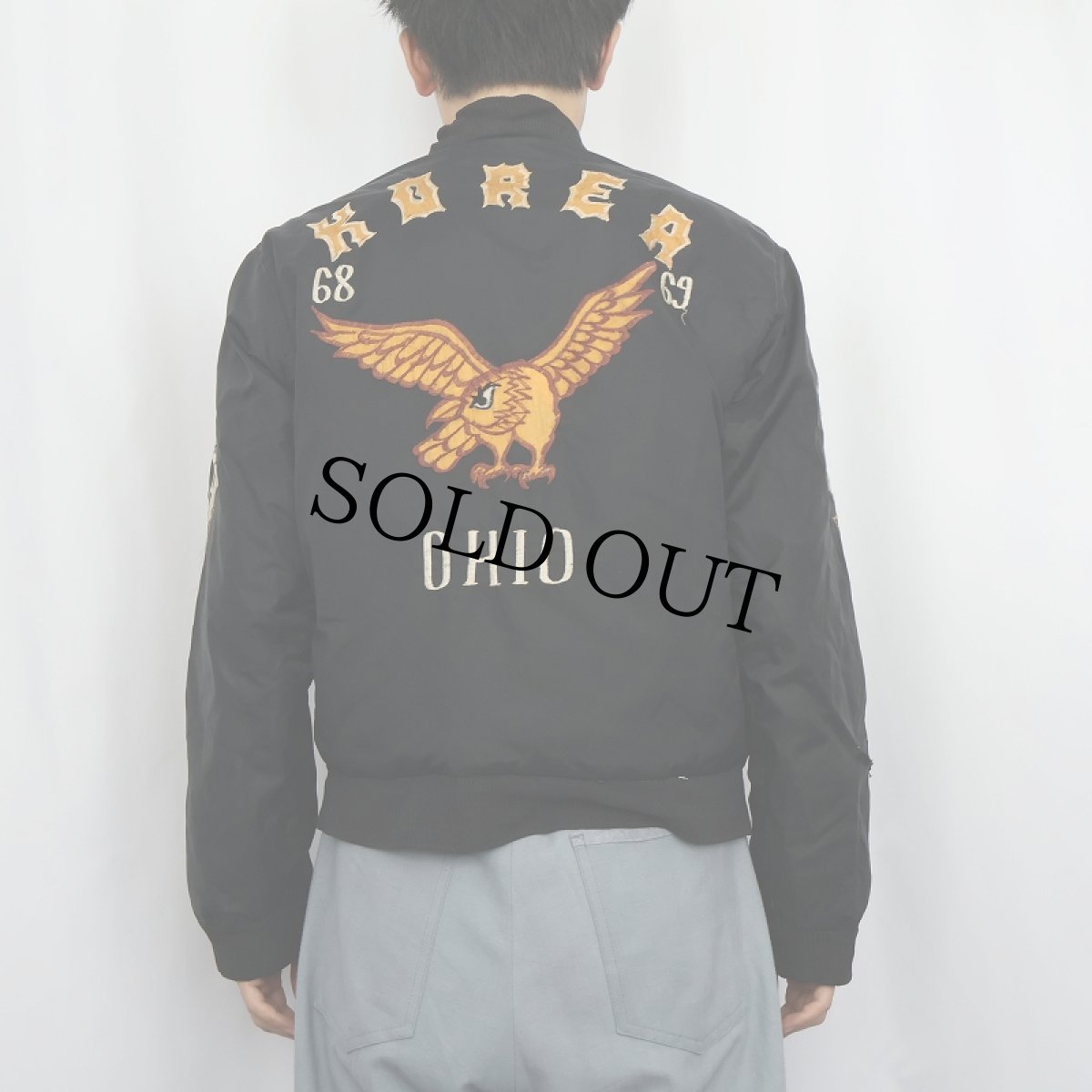 画像6: 60's "KOREA 68 69" 龍×鷹×虎×デビル スーベニアジャケット BLACK × BLUE (6)