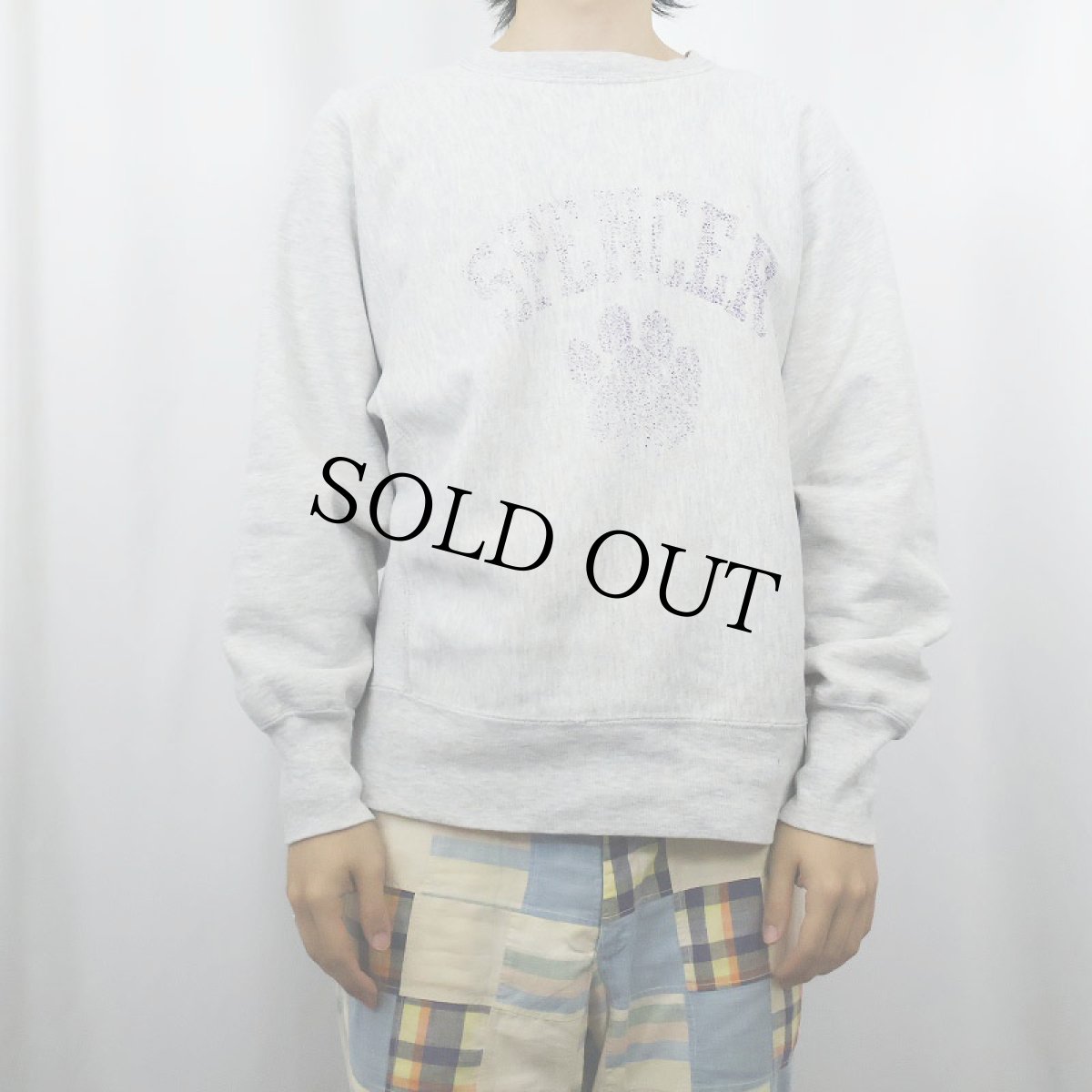 画像2: 80's Champion REVERSE WEAVE USA製 トリコタグ "SPENCER" プリントスウェット M (2)