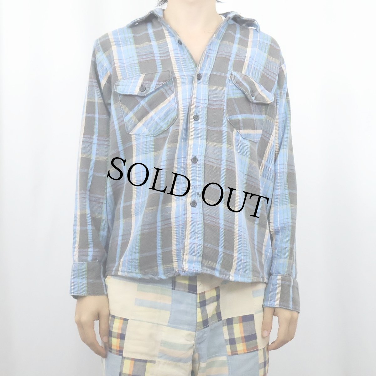 画像2: 80's JIM CATFISH HUNTER ライトネルシャツ (2)