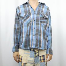 画像2: 80's JIM CATFISH HUNTER ライトネルシャツ (2)