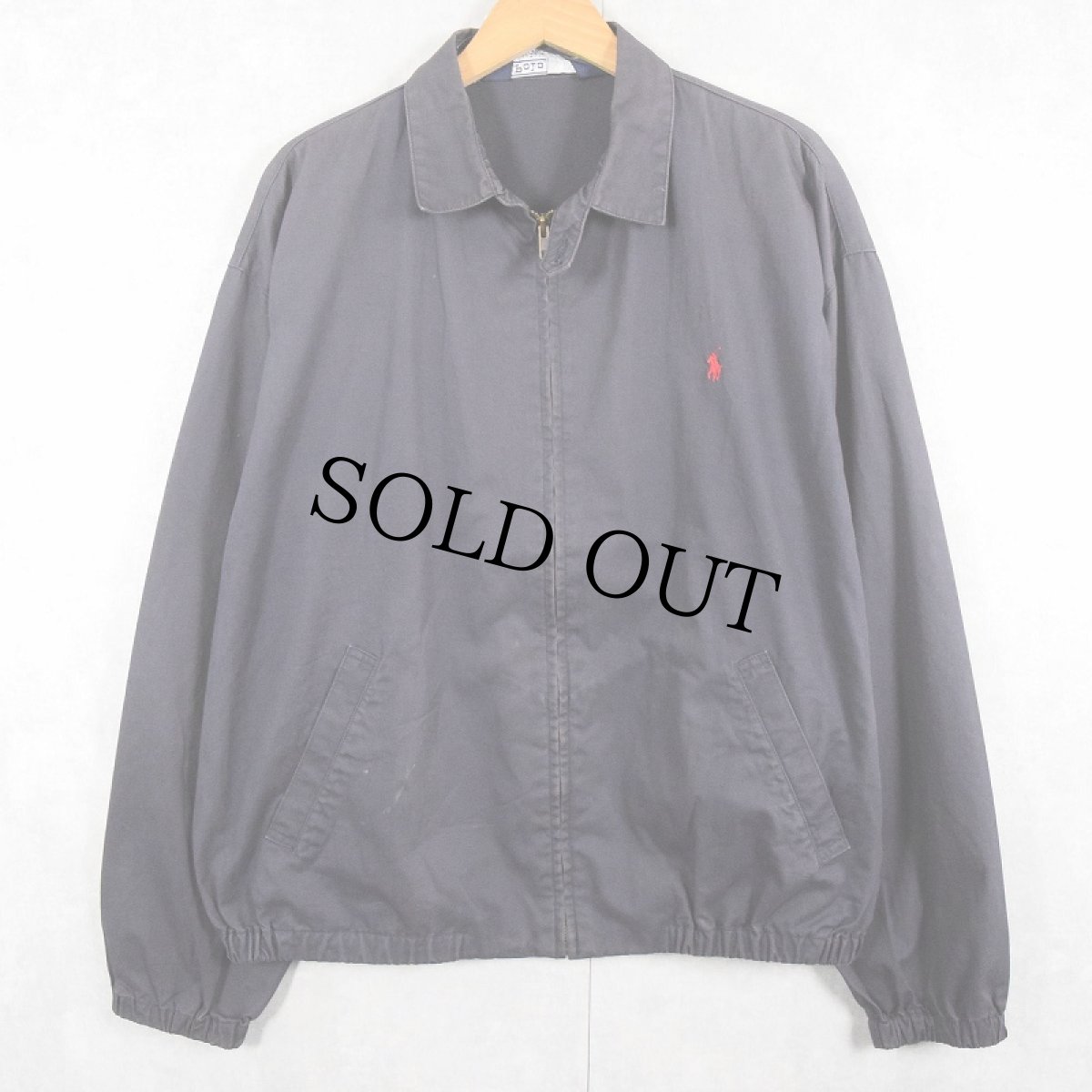 画像1: 90's POLO Ralph Lauren チンスト付き コットンスイングトップ NAVY L (1)