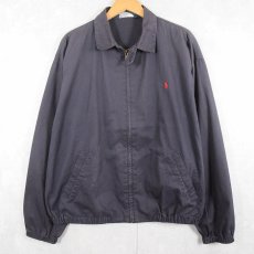 画像1: 90's POLO Ralph Lauren チンスト付き コットンスイングトップ NAVY L (1)