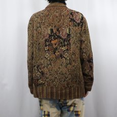 画像3: White Stag 総柄 ジャガードパッチワーク チャイナジャケット L (3)