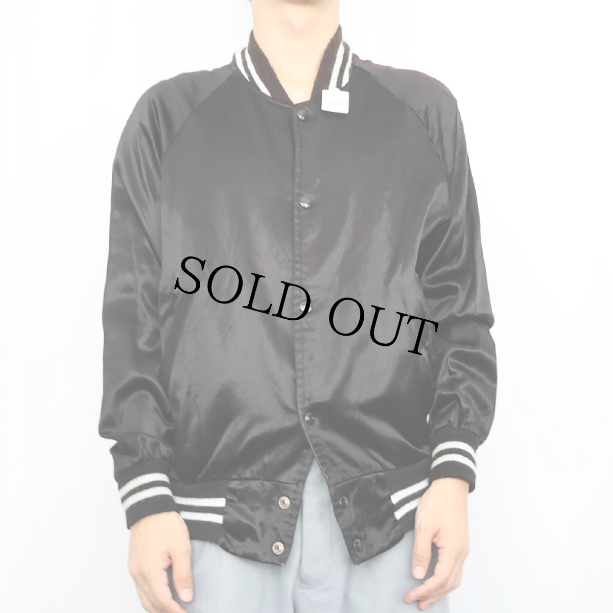 画像2: 80's〜 LED ZEPPELIN CANADA製 ロックバンドプリント サテンスタジャン BLACK M (2)