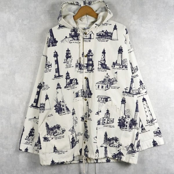 80s 90s USA製 Michigan Rag コットン ジャケット 灯台 80s 90s USA製 Michigan Rag コットン ジャケット 灯台