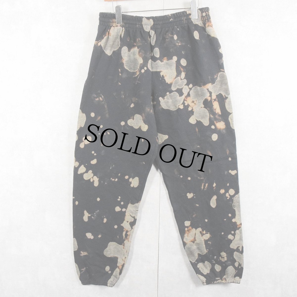 画像1: FRUIT OF THE LOOM ブリーチ加工 スウェットパンツ BLACK L (1)