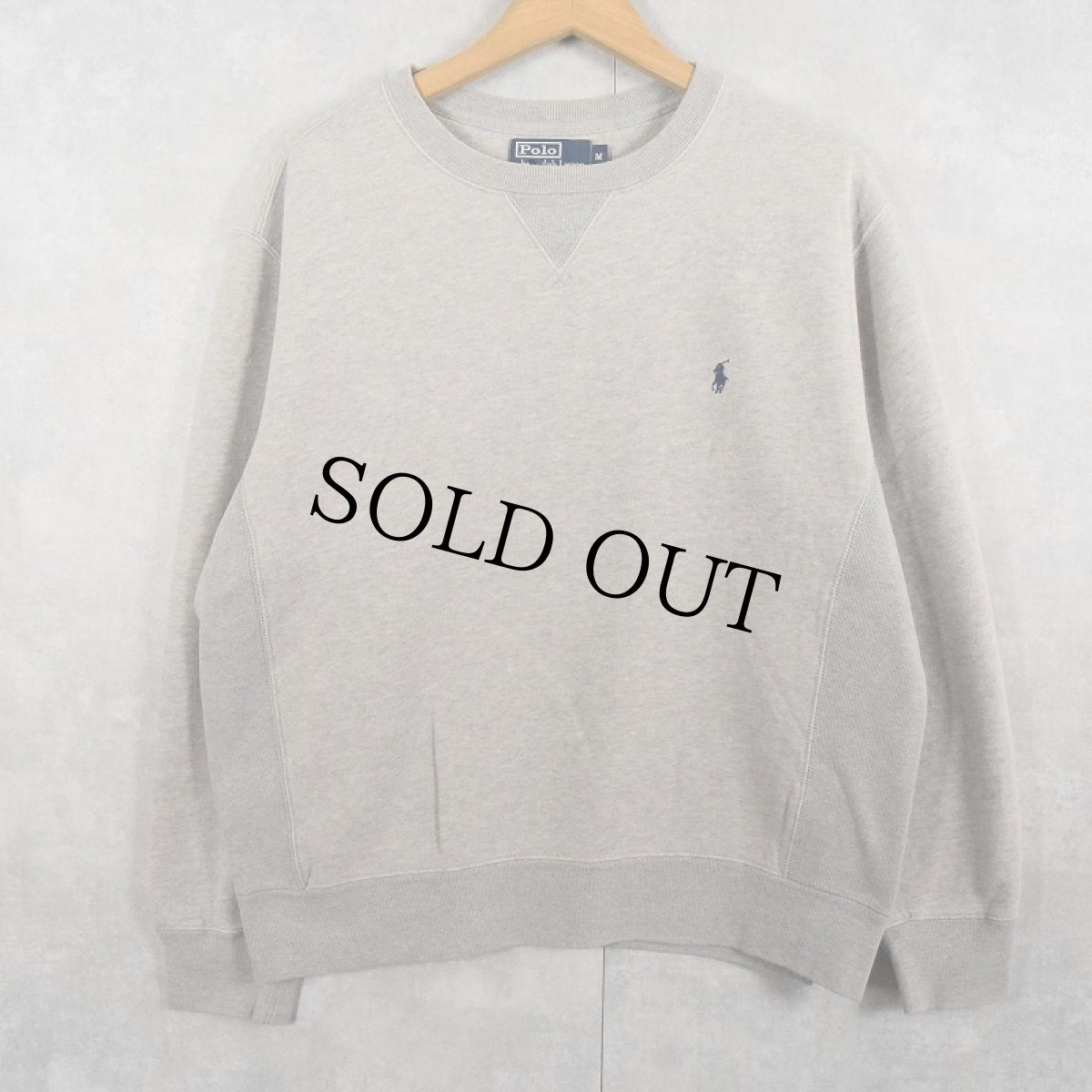 画像1: POLO Ralph Lauren ロゴ刺繍 前Vスウェット M (1)
