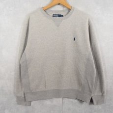 画像1: POLO Ralph Lauren ロゴ刺繍 前Vスウェット M (1)