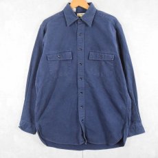 画像1: 80's L.L.Bean USA製 シャモアクロスシャツ NAVY size16TALL (1)