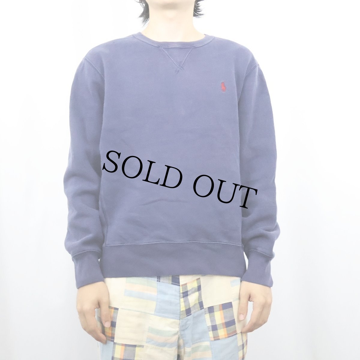 画像2: POLO Ralph Lauren 前V ロゴ刺繍スウェット M (2)