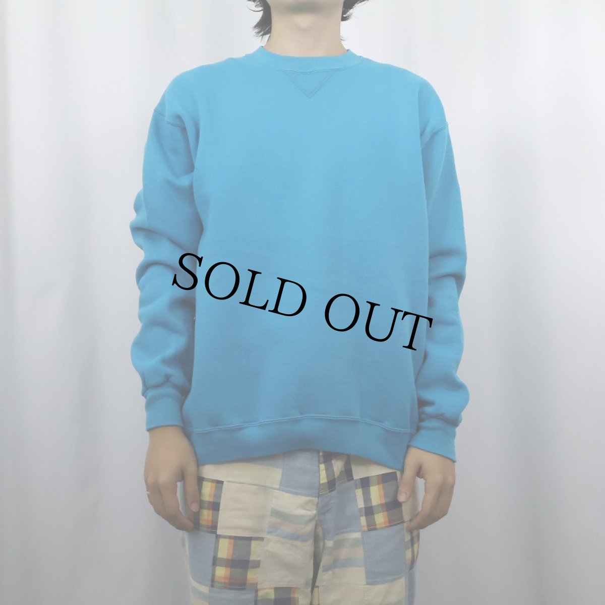 画像2: 80's RUSSELL ATHLETIC USA製 前V 無地スウェット L (2)