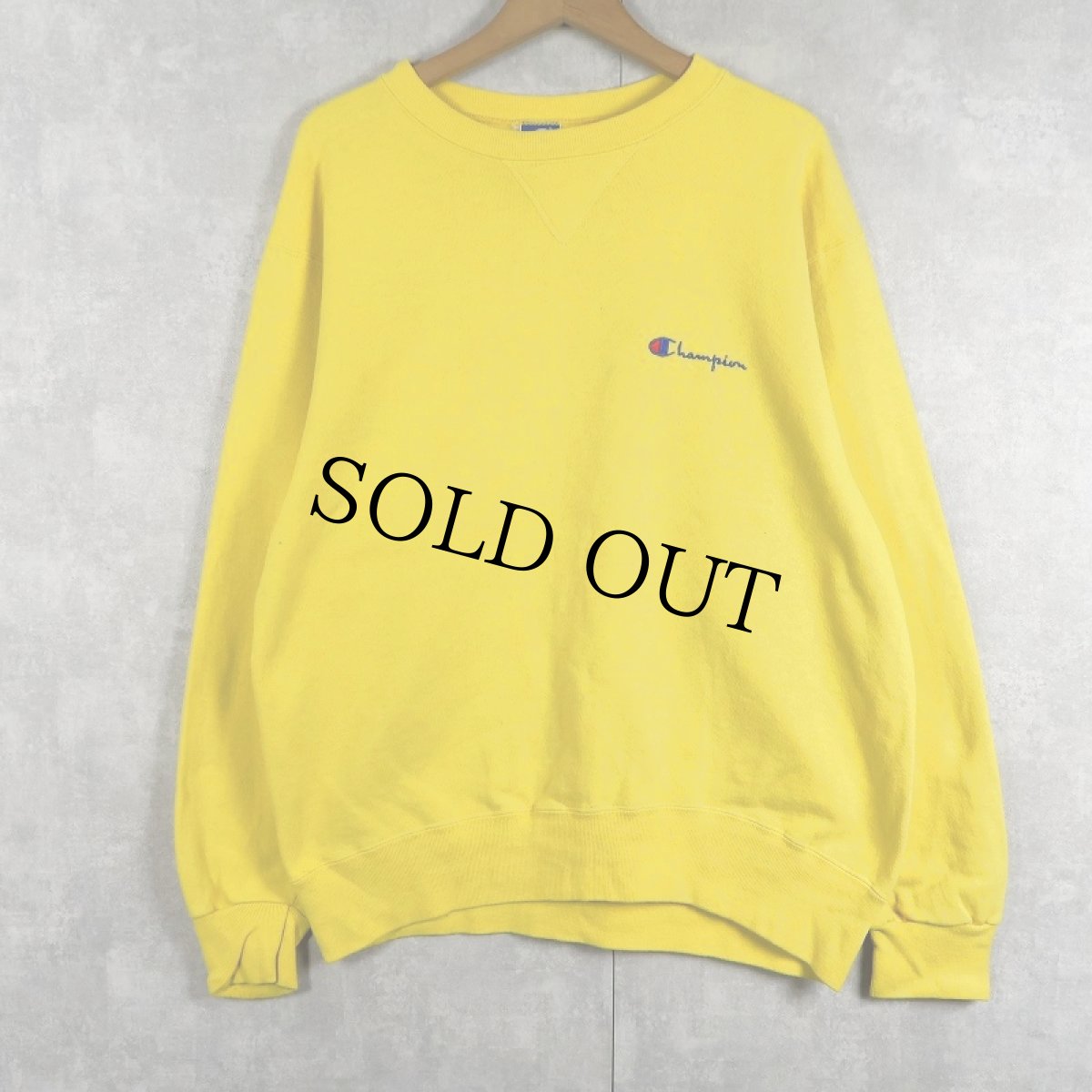 画像1: 80〜90's Champion USA製 青刺繍タグ 中期 前V ロゴ刺繍スウェット L (1)