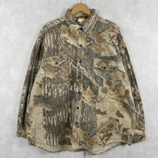 画像1: 80's DEERSKIN USA製 リアルツリーカモ柄 ヘビーネルシャツ (1)