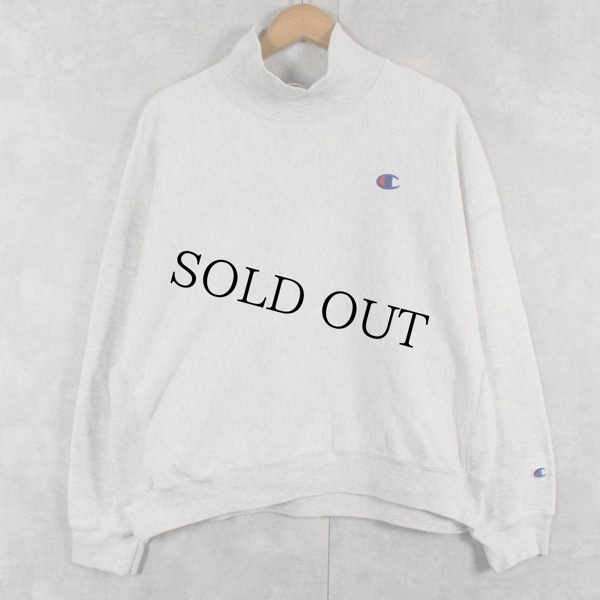 画像1: Champion REVERSE WEAVE 目付き ハイネックスウェット L (1)