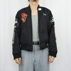 画像5: 60's "KOREA 68 69" 龍×鷹×虎×デビル スーベニアジャケット BLACK × BLUE  (5)