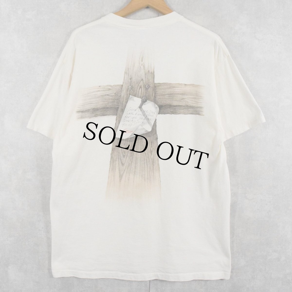 画像1: 90's Jesus USA製 "Gone to see Dad,..." ジーザスプリントTシャツ L (1)