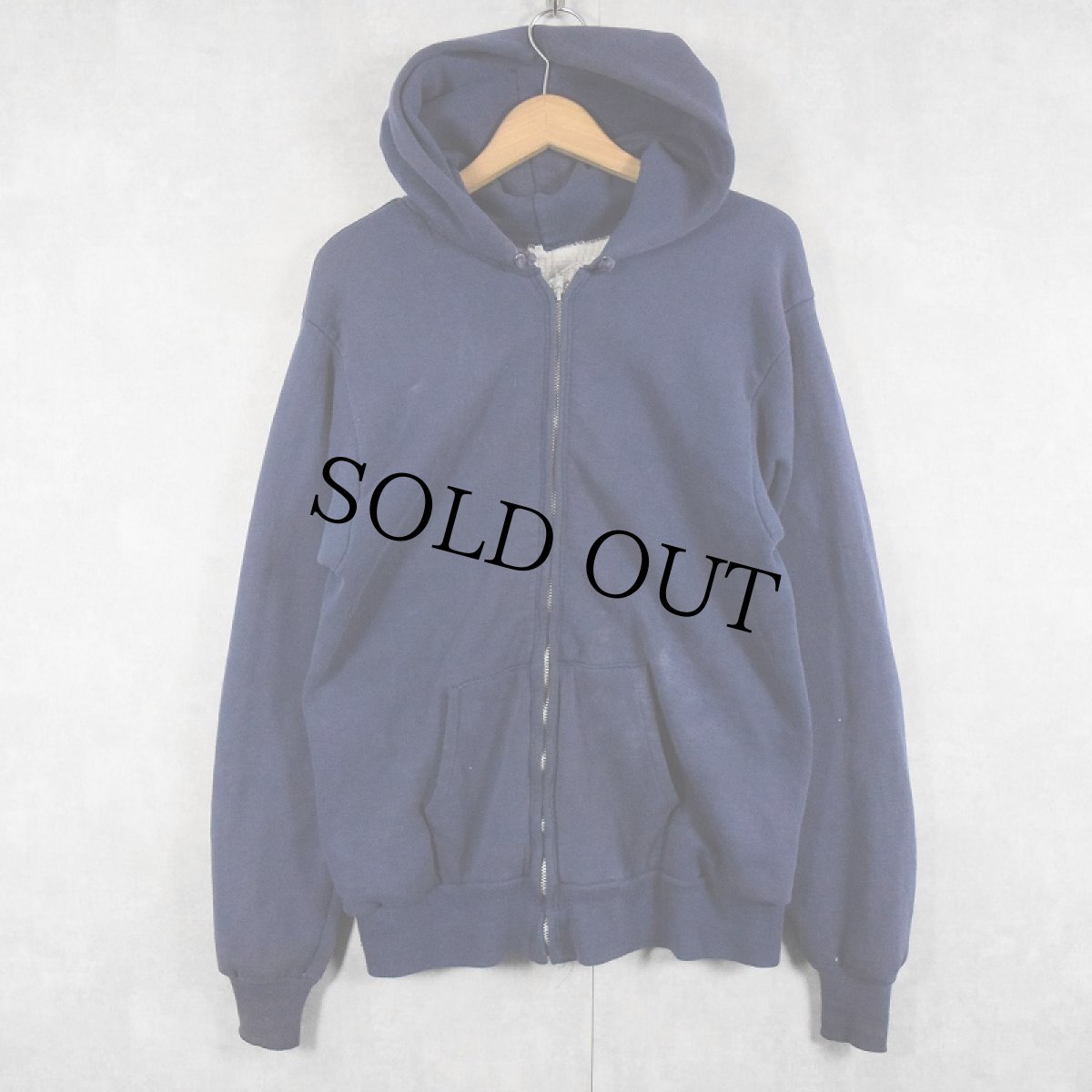 画像1: 70〜80's 裏サーマル スウェットジップパーカー NAVY (1)