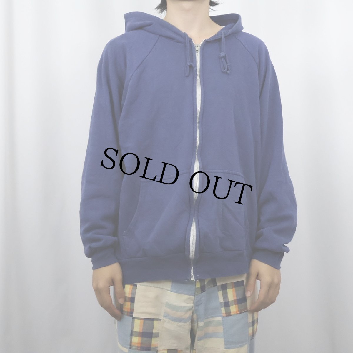 画像2: 80's BIG YANK 裏サーマル スウェットジップパーカー NAVY XL (2)