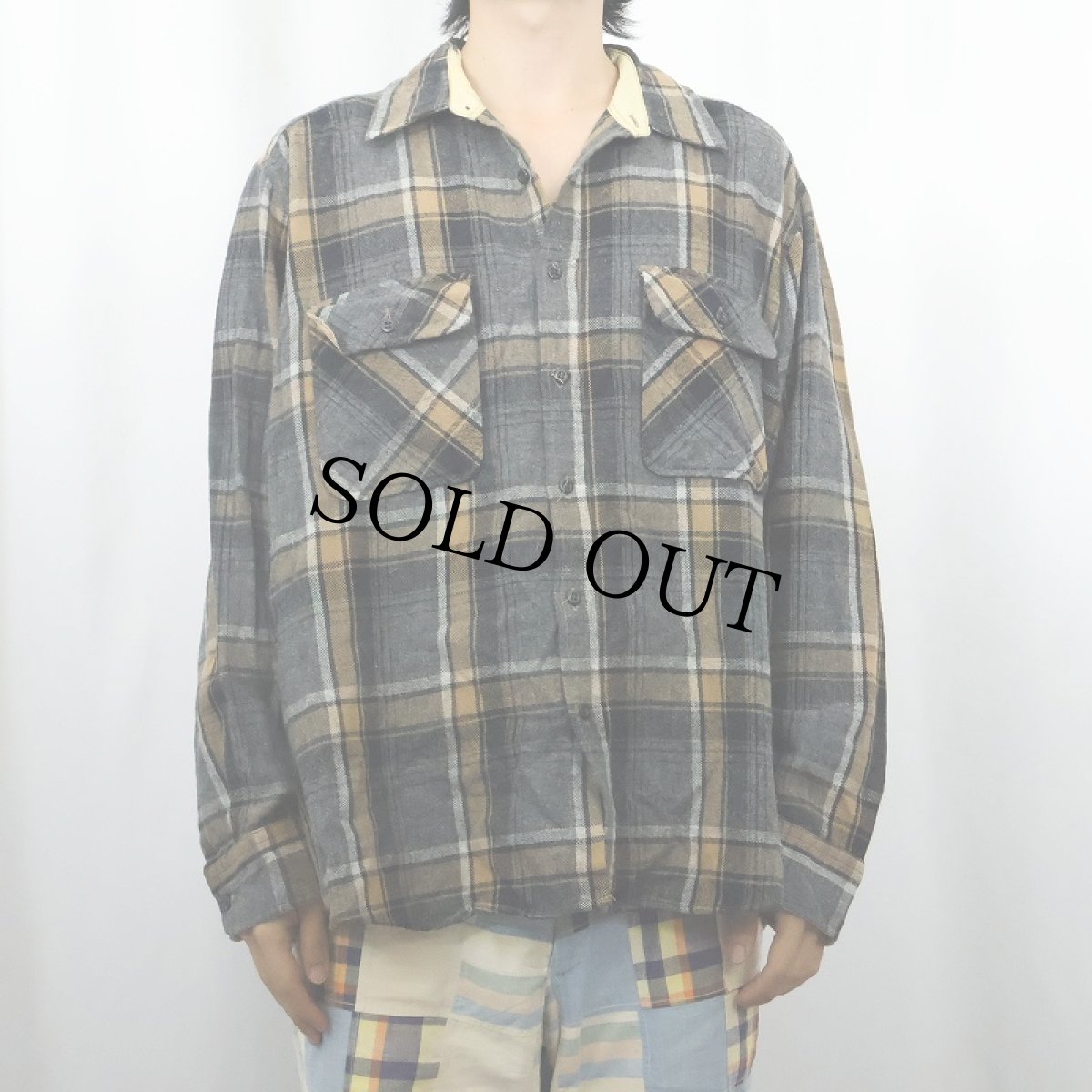 画像2: 80〜90's Sears Roebuck チェック柄 ウールシャツ XL (2)