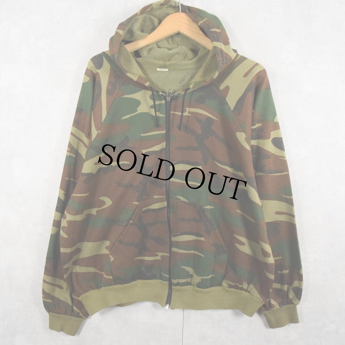 画像1: 80〜90's カモ柄 スウェットジップパーカー (1)