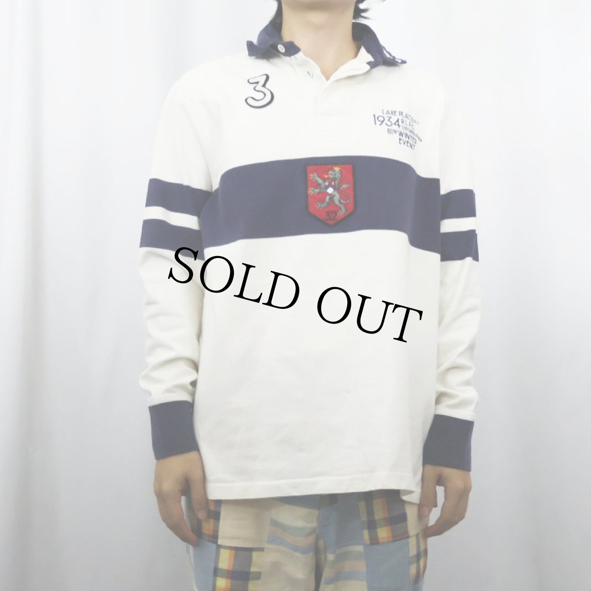 画像2: POLO Ralph Lauren エルボーパッチ付き ラガーシャツ M (2)