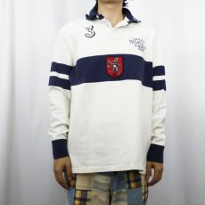 画像2: POLO Ralph Lauren エルボーパッチ付き ラガーシャツ M (2)