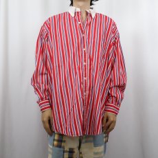 画像2: Ralph Lauren "The Big Shirt" マルチストライプ柄 コットンボタンダウンシャツ M (2)