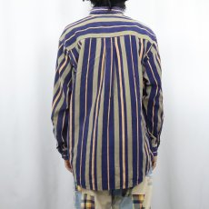 画像3: 90〜2000's NORTHWEST TERRITORY ストライプ柄 コーデュロイ ボタンダウンシャツ M (3)