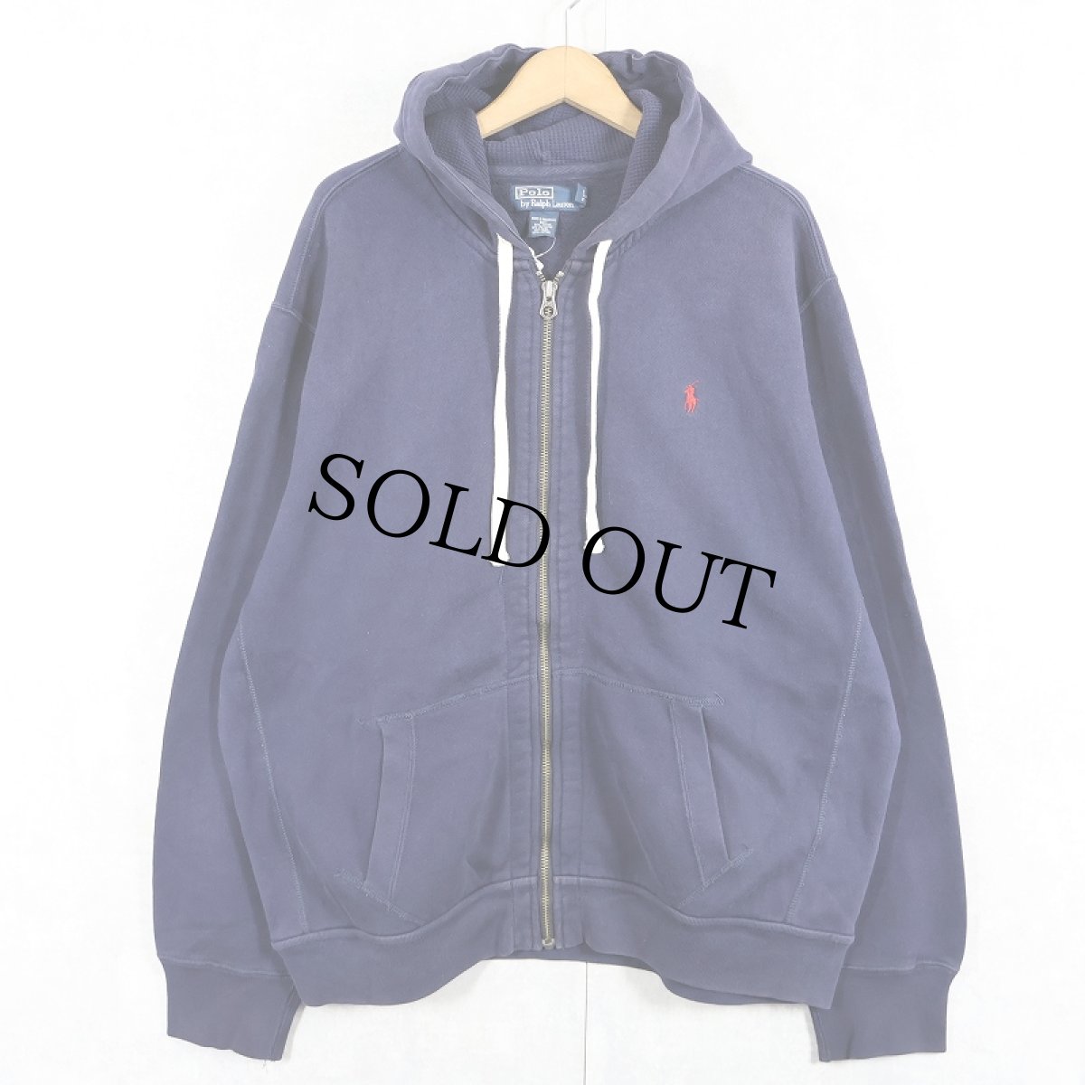 画像1: POLO Ralph Lauren REVERSE WEAVE TYPE スウェットジップパーカー NAVY XXL (1)