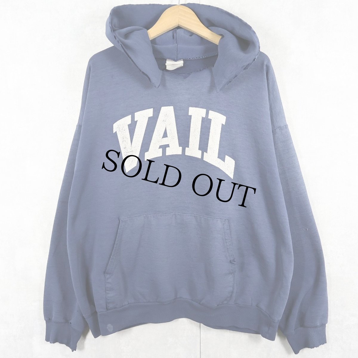 画像1: "VAIL" プリントフェードスウェットフーディー NAVY 2XL (1)