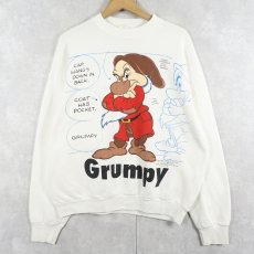 画像1: 80〜90's Disney 七人の小人 USA製 "Grumpy" キャラクタースウェット ONE SIZE (1)